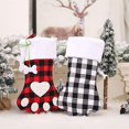 thumbnail image 2 of Paquete de 2 medias navideñas para perros y gatos, 18 medias navideñas con lindas patas grandes a cuadros de búfalo para mascotas, decoraciones navideñas colgantes personalizadas (, 2 of 5