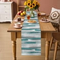 thumbnail image 2 of Blue Gray Stripes Table Runner - 36 Inch Long Watercolor Modern Abstract Minimalist Cotton and Linen Blended Dress Scarves Farmhouse Table Runner for Kitchen Dining, Coffee Table, 13" x 36", 2 of 8