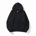 thumbnail image 1 of Sudadera con capucha holgada de manga larga con bolsillo tipo canguro y hombros caídos para mujer, 1 of 2