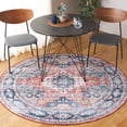 thumbnail image 2 of SAFAVIEH Arizona Reannon Oriental Polyester Machine Washable Area Rug, Blue/Rust, 6' x 6' Round, 2 of 7