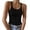 Black, variant on Women's Solid Sleeveless Crop Camisole Top Comfortable Stretchy Casual Wear Versatile Layering Grey,S