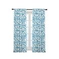 thumbnail image 3 of 3S Brother's Home Décor Curtains BOHO Design Set of 2 Panels Velvet Look Hanging Back Tap and Rod Pocket Décor Nursery Room Bedroom Kitchen Window - Made in Turkey 29Bab-Blue (52"Wx95"L), 3 of 6