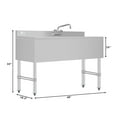 thumbnail image 3 of 48" 3-Compartment Commercial Under-Bar Sink with 3" Backsplash Right Drainboard, 3 of 6