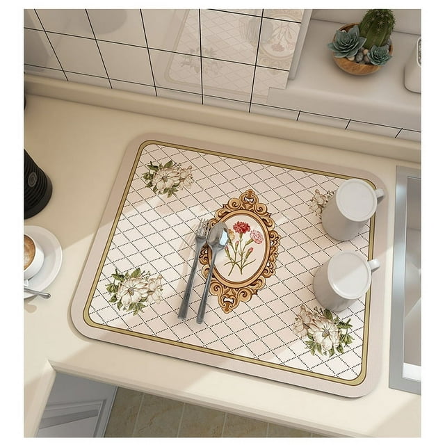 Super Antiskid Large Kitchen Absorbent Draining Mat Super Absorbent Draining Coffee Dish Drying Mat Quick Dry Bathroom Drain Pad