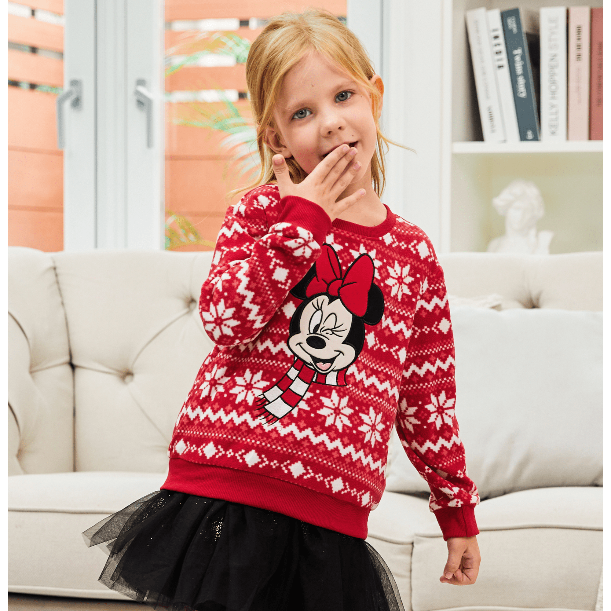 Disney Family Matching Sweatshirt Mickey and Friends Womens Ugly Christmas Sweater Snowflake Graphic Pullover