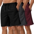 thumbnail image 5 of 3 Pack Men's Swim Trunks Shorts with Mesh Lining Quick Dry Breathable Pockets for Summer Beach, 5 of 10