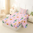 thumbnail image 2 of Erosebridal Cute Dinosaur Wild Dino Twin Sheet Sets For Girl Kids,Outer Space Planet Rocket Bedding,Pink White 3 Pieces, 2 of 6