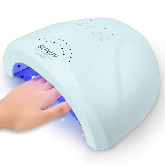 SUNUV Secador de uñas de 48 W, luz UV para esmalte de uñas en gel, lámpara LED UV profesional con 3 configuraciones de temporizador, herramientas de arte, sensor automático SUNone Blue