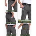 thumbnail image 5 of NAVEKULL Men's Cotton Flex Cargo Pants Lightweight Stretch Work Pants Durable Outdoor Hiking Trousers With 15 Pockets, 5 of 8