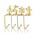 thumbnail image 4 of Colgador de calcetines de Navidad, ambientes temáticos, gancho de chimenea de Navidad, estante de escalera personalizado reutilizable, Clip de Kits de decoración para fiestas Muñeco de nieve dorado Yuarrent HA064988-08, 4 of 6