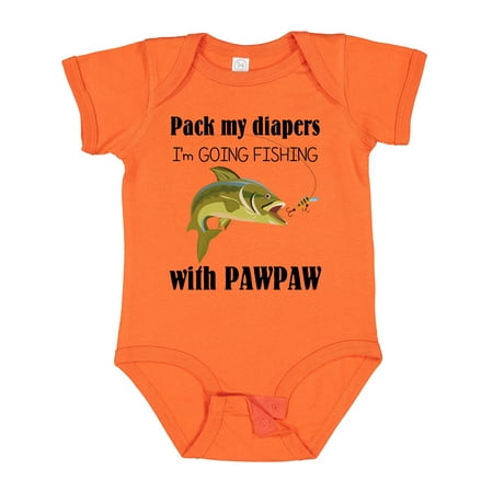 

Inktastic Pack My Diapers I m Going Fishing with Pawpaw Gift Baby Boy or Baby Girl Bodysuit