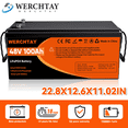 thumbnail image 2 of WERCHTAY 48V 100Ah Lithium LiFePO4 Battery & 5.5KW Solar Hybrid Inverter 48V DC-120V/220V Pure Sine Wave Off-Grid, 2 of 23