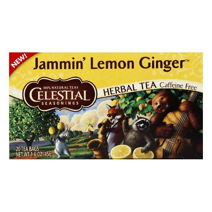 Celestial Seasonings Caffeine Free Jammin' Lemon Ginger Herbal Tea Bags