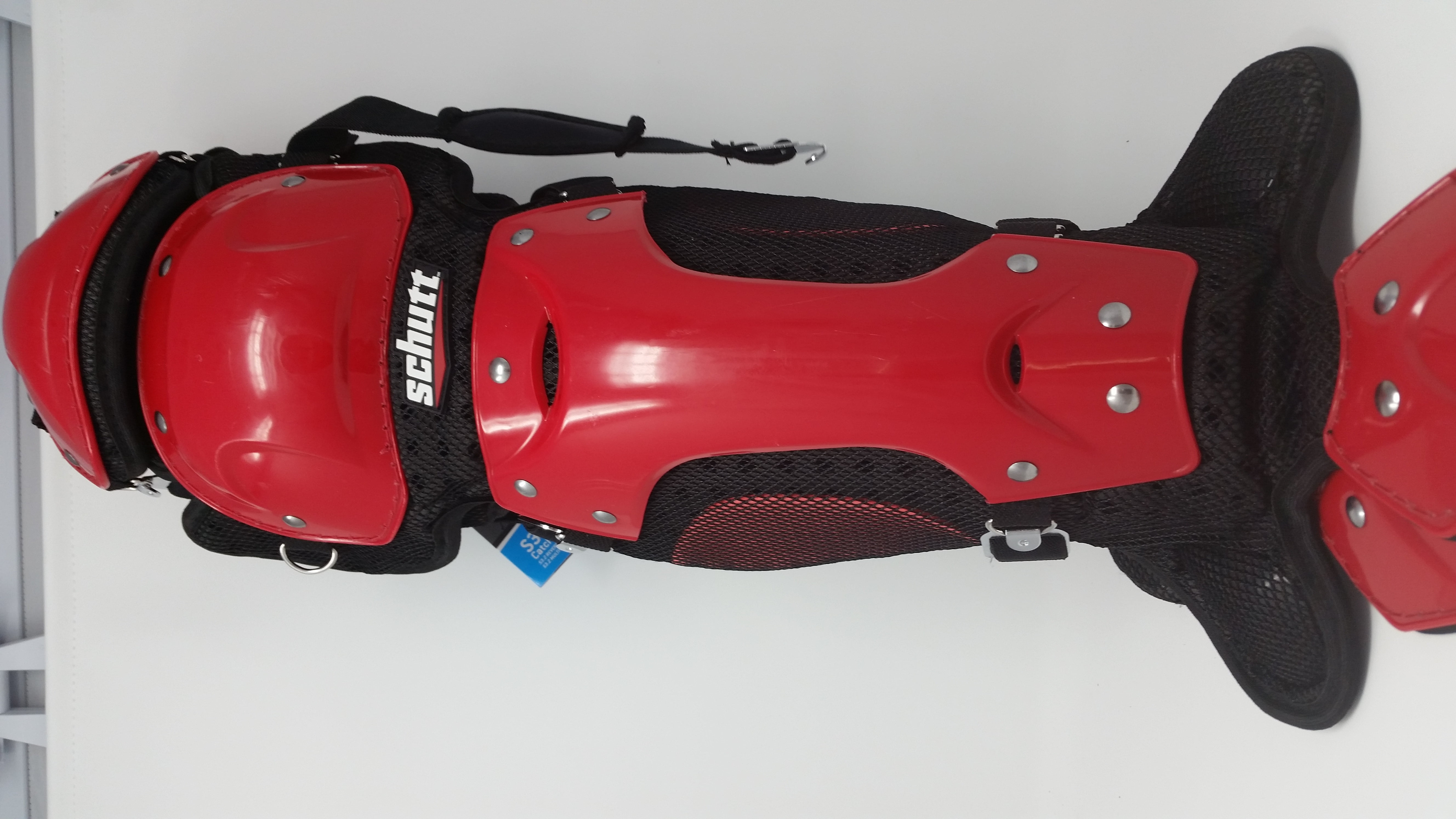 New Schutt Leg Guards S3.2 16" Red/ Black Multi Flex Baseball Catchers