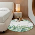 thumbnail image 2 of Tropical Leaves Round Area Rug 6Ft Washable Circle Rugs for Bathroom Office, Green Monstera Palm Leaves Summer Wood Gray Non-Slip Carpet Floor Mats Indoor Outdoor Carpet Runner Aesthetic Home Decor, 2 of 8
