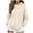 Beige, variant on Women's Zip Up Hoodie Jacket Adjustable Drawstring Hood Front Kangaroo Pocket Street Fashion Outer Coat