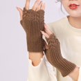 thumbnail image 6 of UJNDER Fingerless Gloves for Women Half Finger Winter Stretchy Knit Fingerless Mittens Unisex for Comfortable Wear Khaki One Size, 6 of 8
