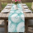 thumbnail image 6 of Table Runners 90 Inches Long Dress Scarves, Coastal Shell Turquoise Farmhouse Coffee/Dining/Kitchen Table Decor Table Runner for Living Room, Summer Ocean Shell Beach 13x90 Inch, 6 of 9