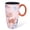 Pink,Elk, variant on 20oz Cute Fox Ceramic Big Mug with Lid - Large Woodland Coffee Cup for Teachers & Commuters - Lead-Free Dishwasher Microwave Safe - Pink & Orange