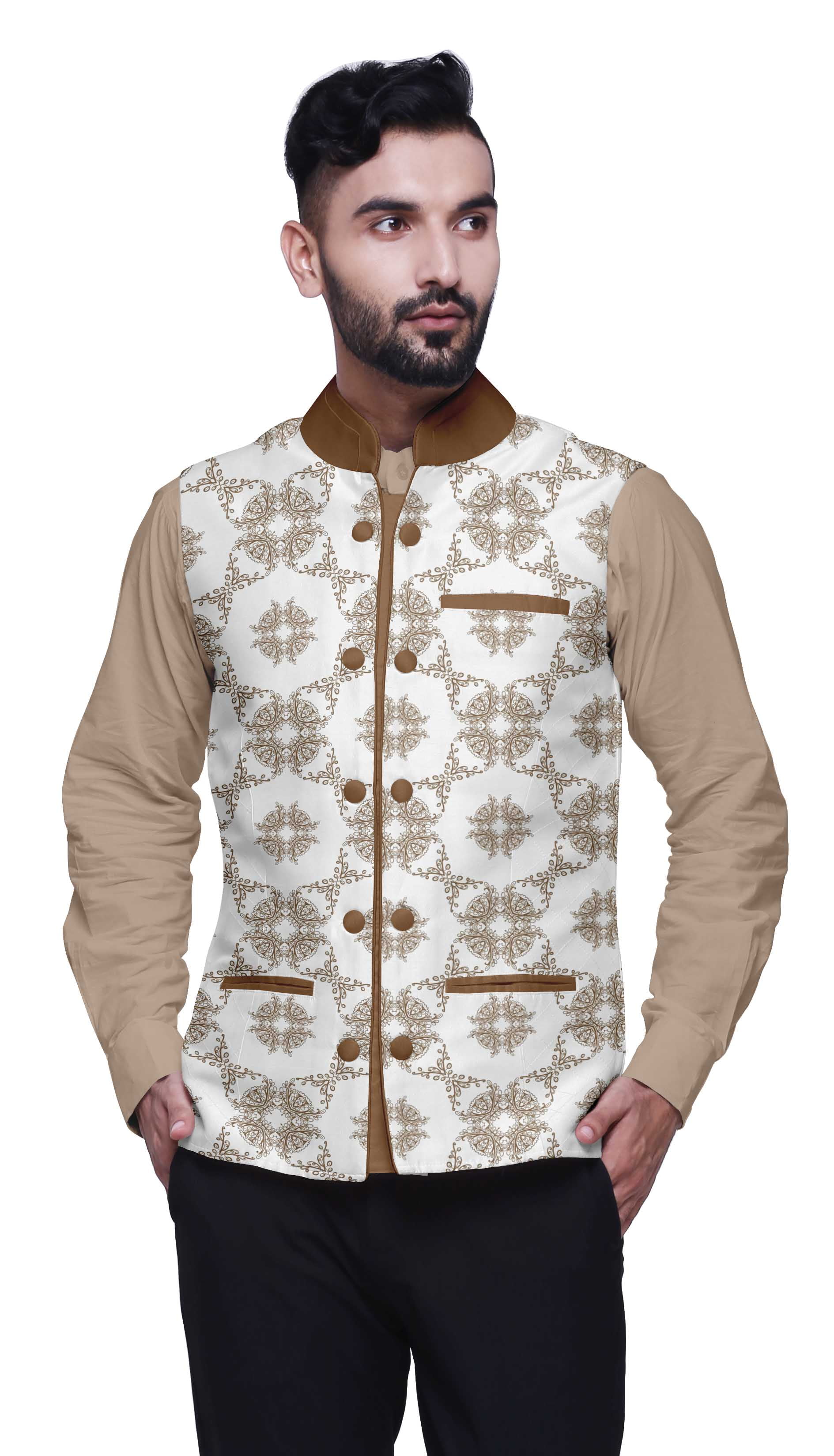 Grey Pink Kairos Embroidery Nehru Jacket Set | Arjan Dugal – KYNAH