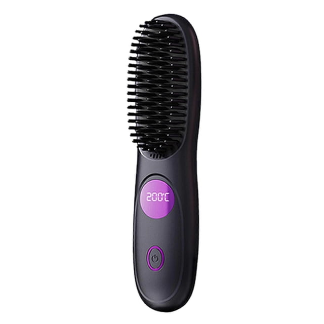 Digital Display Hair Straightening Comb Anti-Scald Flat Iron Heating Curler for Home/Travel