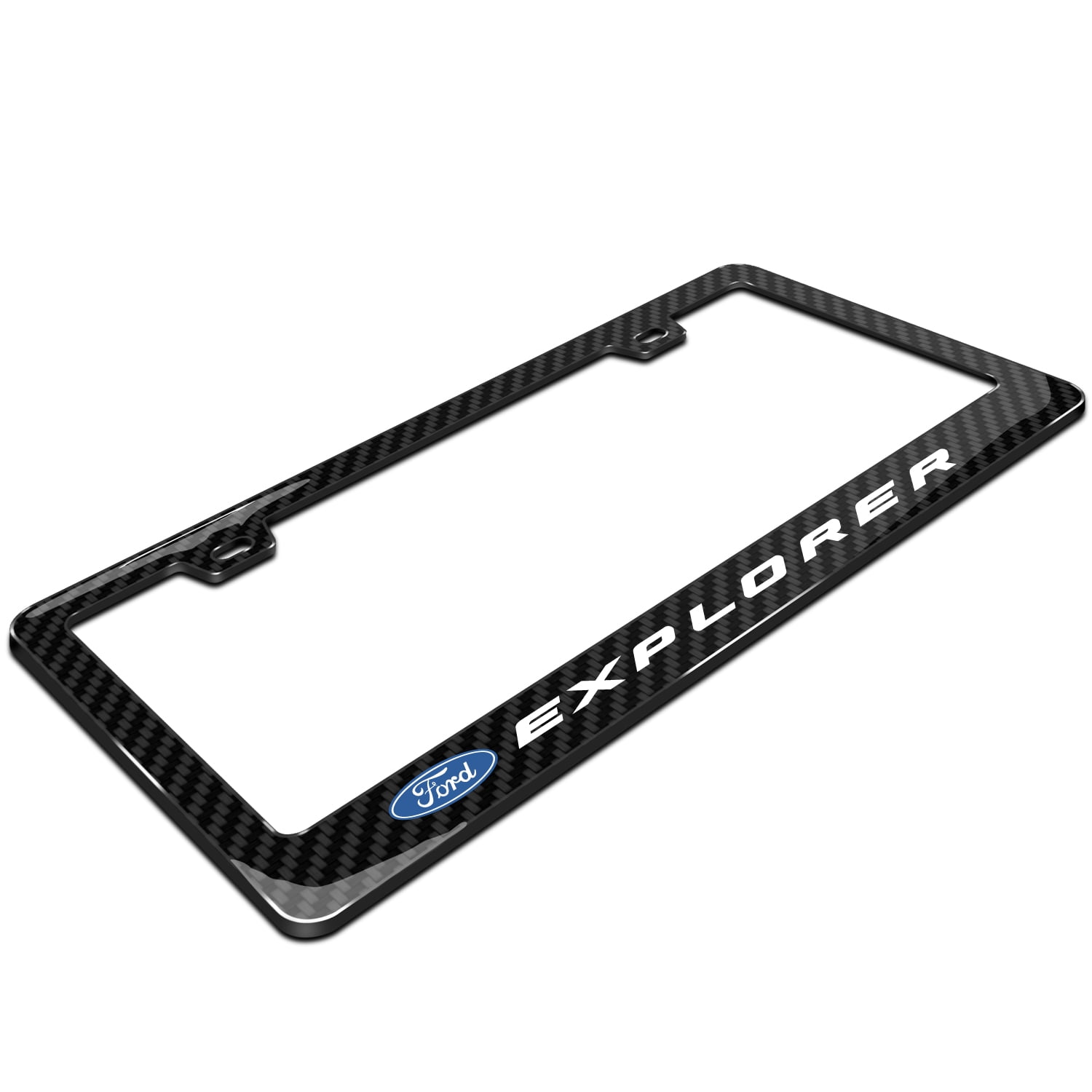 Ford Explorer Black Real 3K Carbon Fiber Finish ABS Plastic License Plate Frame