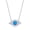 Blue Opal, variant on Evil Eye Created White/Blue Opal with Simulated Diamond CZ 16+2” Necklace Sterling Silver Jewelry for Women or Teens