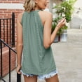 thumbnail image 4 of Giftesty Womens Shirts Clearance Women's Summer Solid Lace V-Neck Bubble Sleeveless Solid T-Shirt Top, 4 of 4