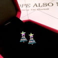 thumbnail image 1 of Juego de 5 pares de aretes navideños para niñas, regalos navideños para mujeres, árbol de Navidad, caja de regalo con copo de nieve, calcetín de muñeco de nieve, Papá Noel, 1 of 5