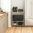 thumbnail image 3 of M MZG 3 Tier Wire Shelf,13.8" D x 29.5" W x 35.5" H,Chrome Shelves Wire Rack for 750 lbs Capacity,Kitchen,Pantry,Closet, 3 of 8