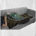 thumbnail image 6 of Steampunk Soft Flannel Fleece Blanket, Fantasy Background Print of Inside View of Clock Tower Wooden Mezzanine, Cozy Plush for Indoor and Outdoor Use, 50" x 70", Pale Brown Turquoise, by Ambesonne, 6 of 6