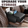 thumbnail image 3 of 2026 New 5 in1 Car Armrest Storage Box,Multifunctional Leather Box Pad with Cup Holder & Phone Bag,Comfortable Center Console Cover for Elbow Support -, 3 of 6