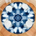 thumbnail image 2 of Blue White Tie Dye Mandala Pattern Round Fitted Tablecloth with Elastic Edge,Dining Table Cover Waterproof,Outdoor Round Tablecloth for Camping,Dining,Indoor and Outdoor, 2 of 7