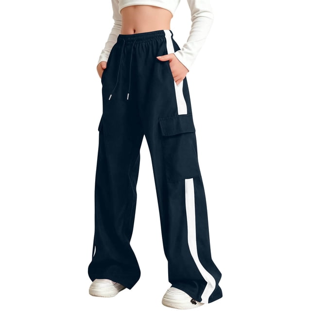 Pantalones largos para niños y pantalones de verano con cintura elástica para niños, pantalones casuales de pierna ancha de color sólido, pantalones largos para niños, pantalones de abrigo para niños,