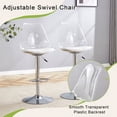 thumbnail image 5 of StnTalk Adjustable Swivel Bar Stools with Backs, Set of 2 Clear Barstool with Footrest, Modern Counter Height Chairs with White PU Cushion for Kitchen Island Bar Pub, 5 of 8