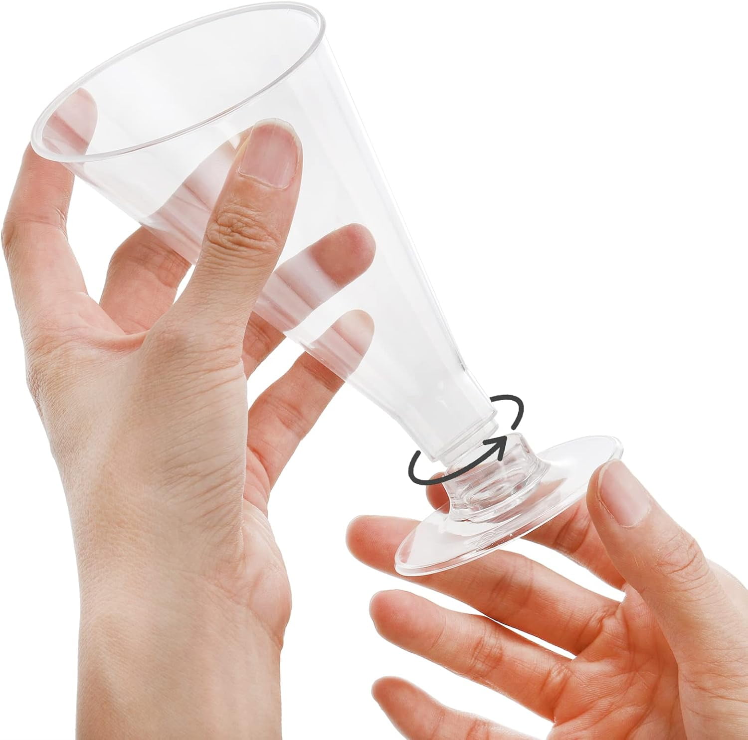 Clear Dessert Cups with Spoons, Disposable Plastic Champagne Flutes Cocktail Glasses, Reusable Parfait Appetizer Cup Mousse Cups for Home Gatherings, Events, Parties, Weddings