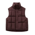 thumbnail image 2 of Quilted Jackets for Women Sleeveless Lightweight Zip Up Puffer Vest Winter Warm Stand Collar Gilet with Pockets Outdoor Casual, 2 of 7