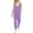 Purple, variant on SRZYMJ Women's V Neck Sleeveless Jumpsuits Spaghetti Straps Harem Long Pants Overalls With Pockets