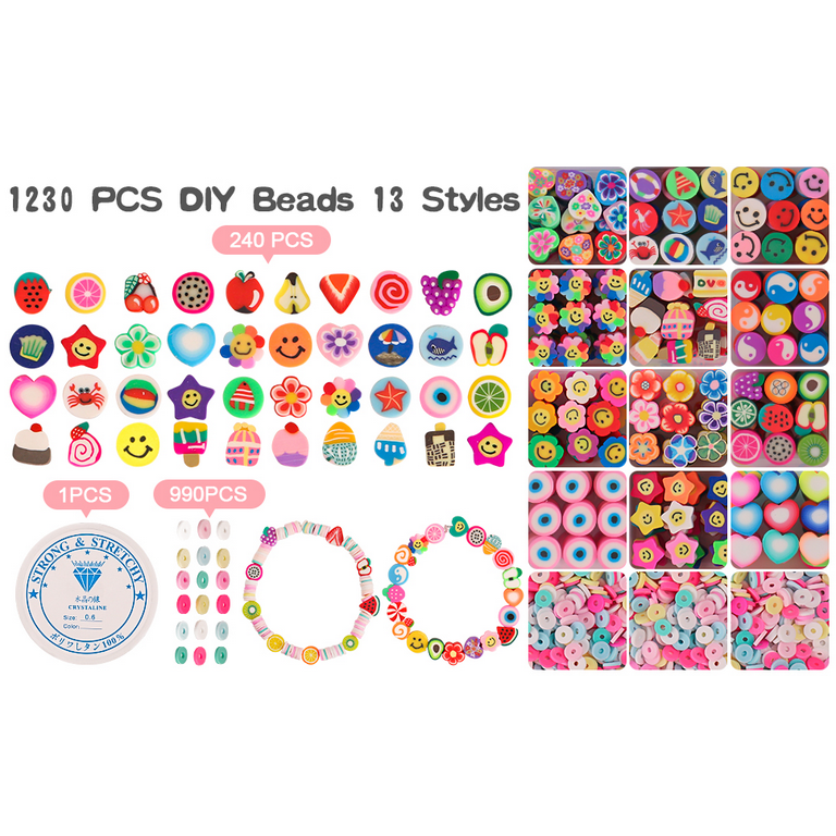  BEADED&COILED Clay Bead Kit - 6300 PCS with Smiley