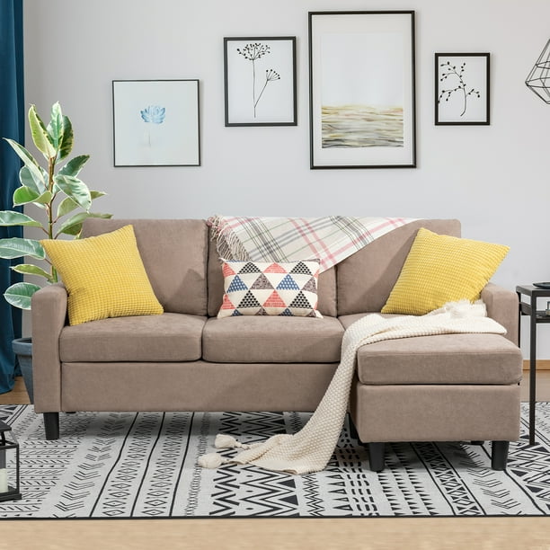 Sobaniilo Sectional Sofa Tan Fabric Com Sobaniilo Sectional Sofa Tan Fabric, Best Fabric For A Sectional Sofa
