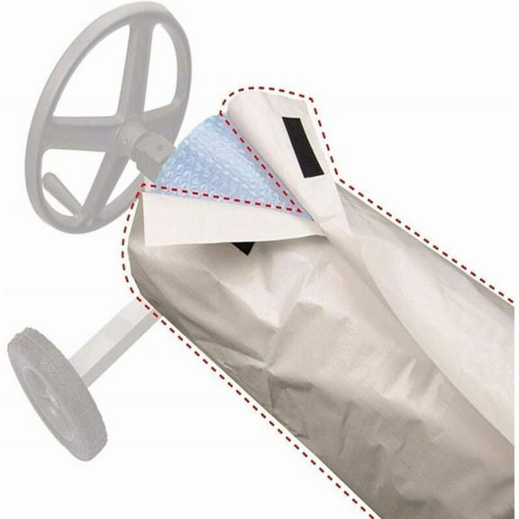 Roll-Up Pool Cover 490x96cm, Waterproof Sun Protection Cover for Swimming Pools, Compatible with Most Brands