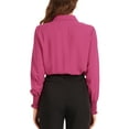 thumbnail image 3 of INSPIRE CHIC Long Sleeves Leotard Shirt for Women's Collared Business Dressy Bodysuit Top, 3 of 5