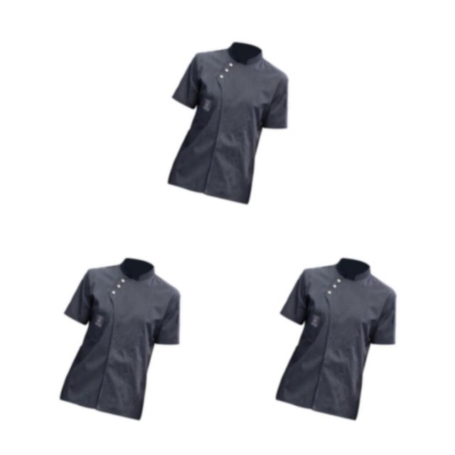 Sonducket Cómoda chaqueta de chef de manga corta ropa de cocina para restaurante gris M Type1 NO1