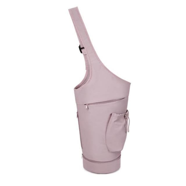 Tapis de Yoga Imperméable avec Poche pour Bouteille et Compartiment Humide Rose