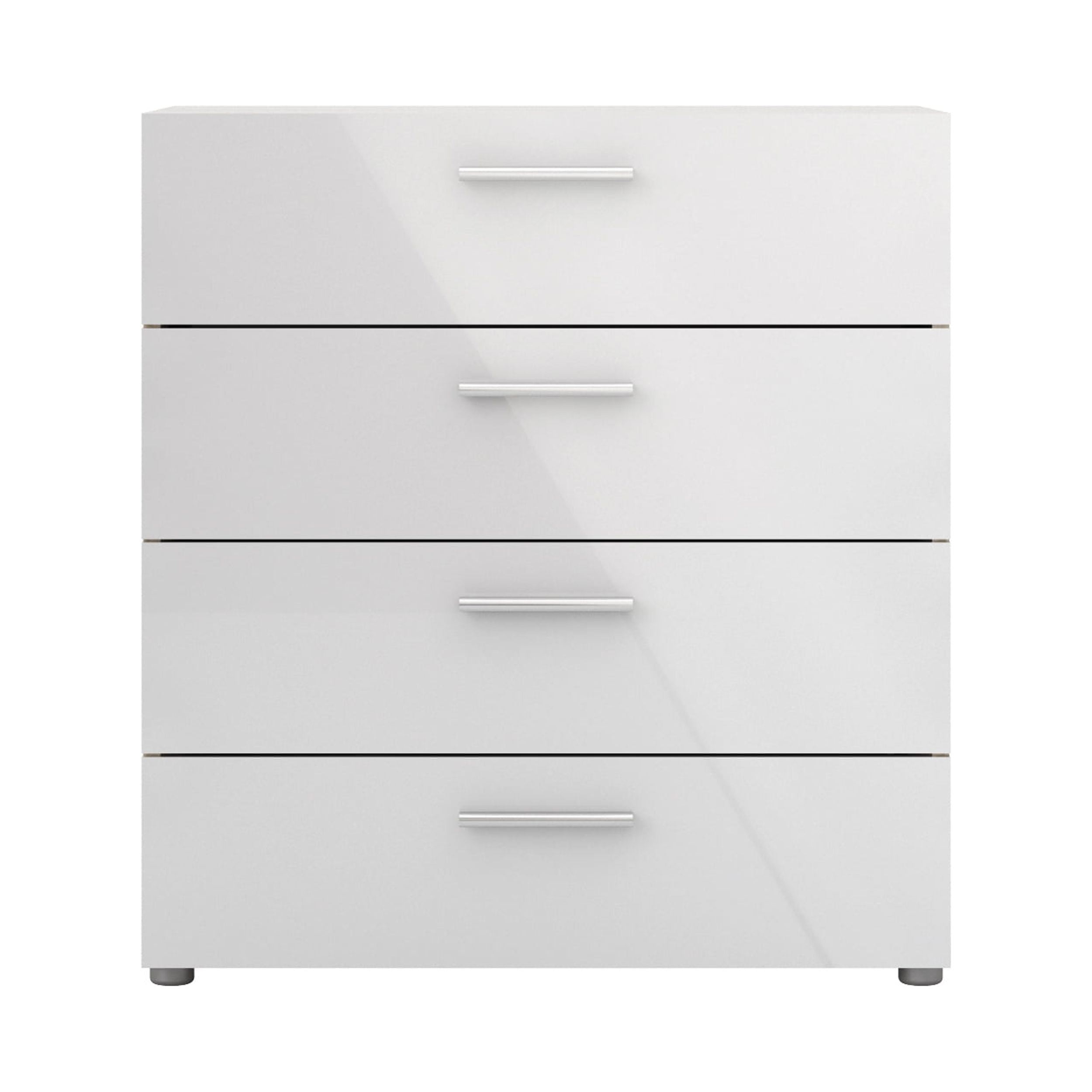Tvilum Loft 4 Drawer Chest Dresser for Adults, Oak Structure/White High Gloss