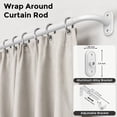 thumbnail image 3 of OLV 1" Diameter Adjustable Wrap Around Curtain Rods 28-48" Heavy Duty,White, 3 of 9