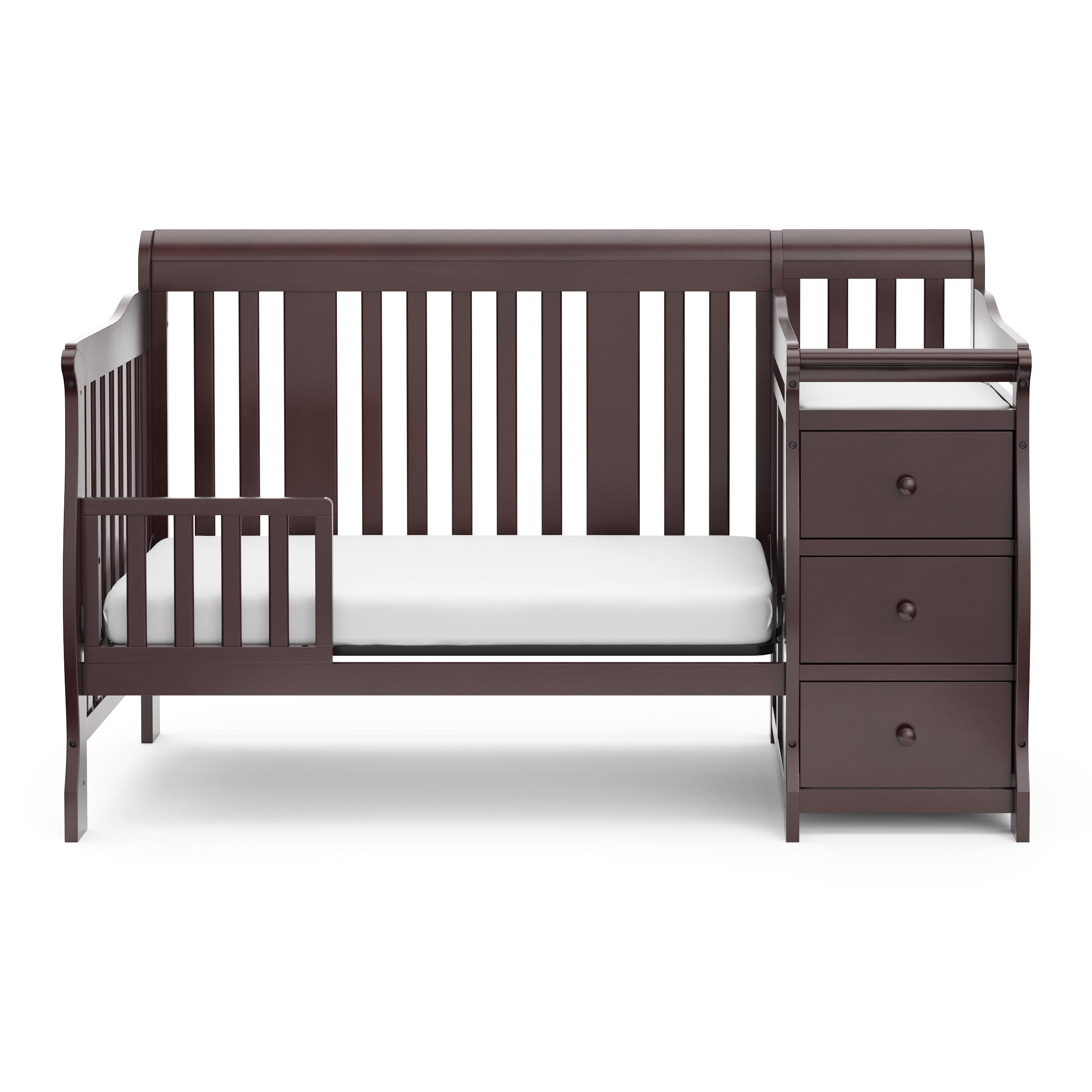 Storkcraft Portofino 5-in-1 Convertible Baby Crib and Changer, Espresso