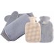 thumbnail image 1 of Set of 3 Hot Water Bottles with Cover 1L, Hot Water Bottles with Soft Cover, Hot Water Bottle for Stomach, Neck, Shoulders and Waist (Grey), 1 of 5