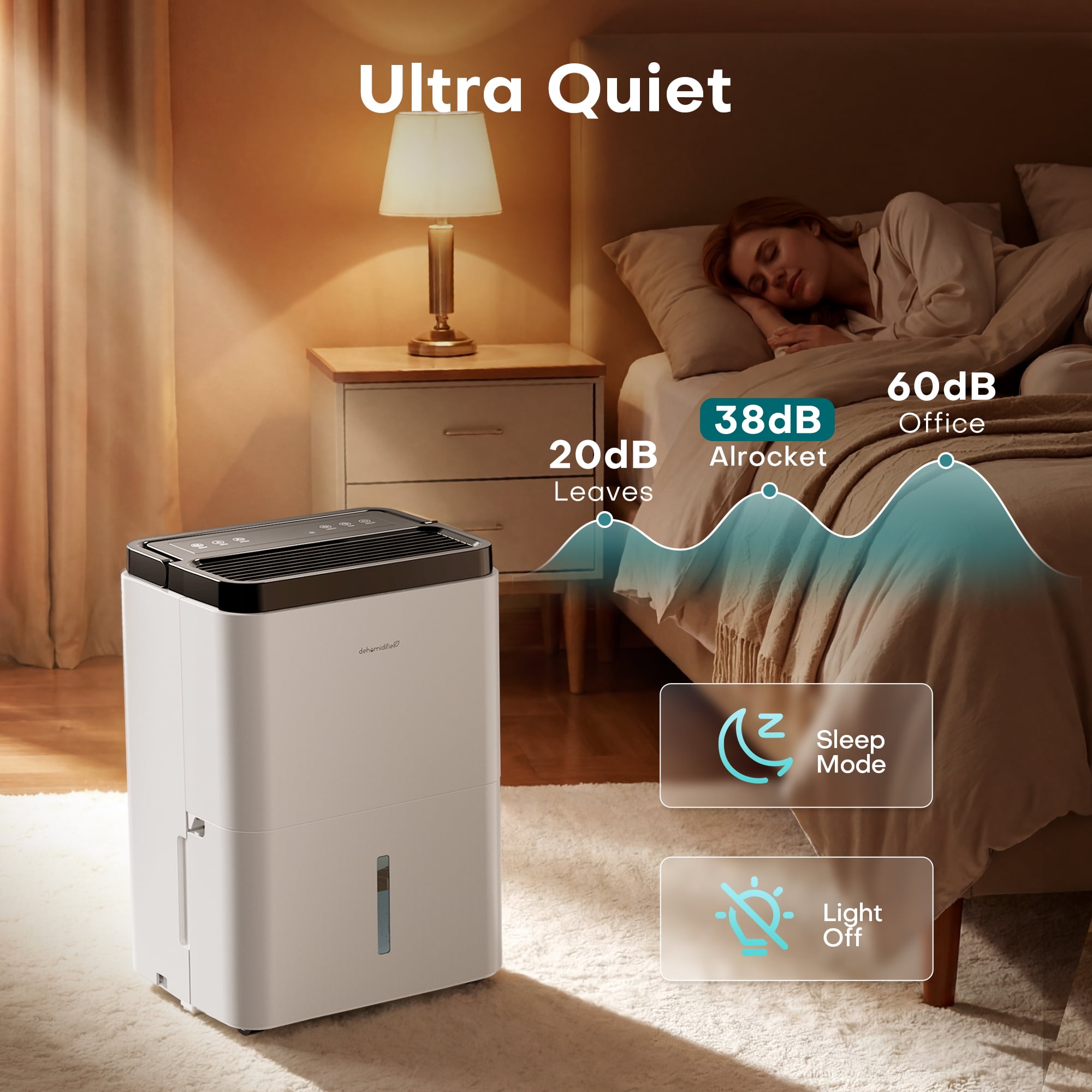ALROCKET 10 Pint(DOE) ,Max 30 Pint Dehumidifier for Home,Basement with Drain Hose,up to 1500 Sq.Ft,38dB Ultra-Quiet,24H Timer,Smart Humidity Control,2.5L Water Tank
