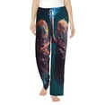 thumbnail image 2 of Lsque Abstract Botanical Heart Print Women's Pajama Pants, Lounge Pant - Comfortable Home Wear,Elastic Waistband, Stylish Design-XX-Large, 2 of 9